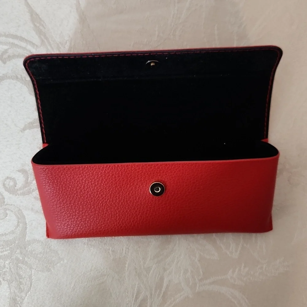 Guess red sunglasses glasses case soft leather with button
